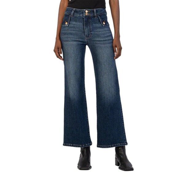KUT FROM THE KLOTH Sz 8 Meg Wide Leg Cropped Jeans - Picture 9 of 14